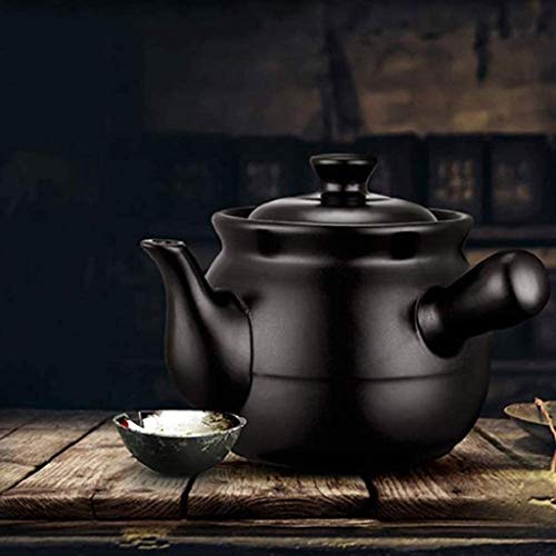 Cazuela de Terracota de Arcilla Tradicional Vintage con Superficie de Esmalte Interior y Exterior con Tapa Hecha 15 * 15 * 25 cm
