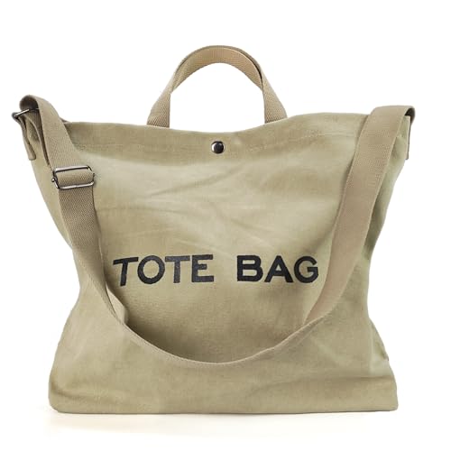 Image of Women Canvas Tote Bag Travel Shoulder Bag Large Capacity Crossbody Top Handle Fashion Handbags