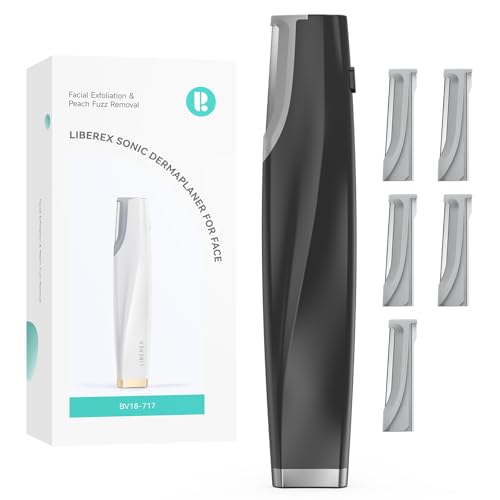 Sonic Dermaplaning Tool for Face - Rechargeable Dermaplane Razor (6 Refill Dermablades)