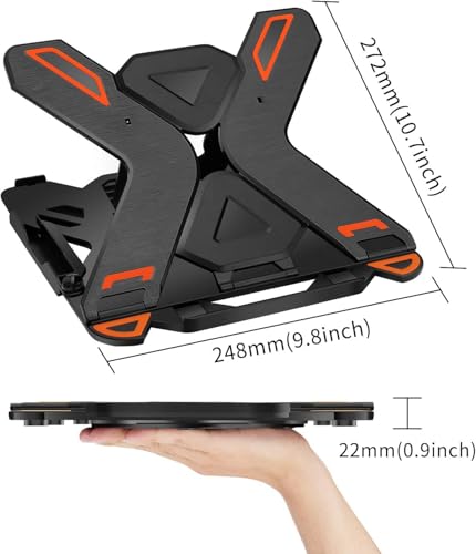 Image of STRIFF Laptop Tabletop Stand, Adjustable Laptop Computer Stand, Multi-Angle, Portable Foldable Laptop Riser Notebook Holder Compatible for 9 to 15.6 Laptops (Black)