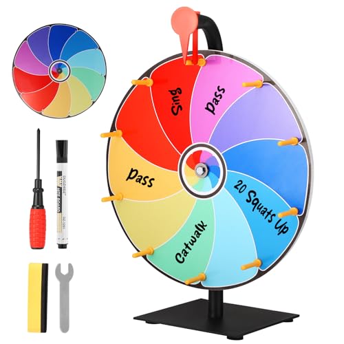 Towwoo 12-Zoll GlüCksrad, 30cm Drehendes Preisrad, Mit 10-Slots,...