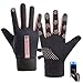 DAGLLGEW Biking Gloves 1 Pair Touchscreen Thermal Gloves Non-Slip Waterproof Windproof Stylish Fleece-Lined Winter for Sports, Grey for Women Thermal Waterproof