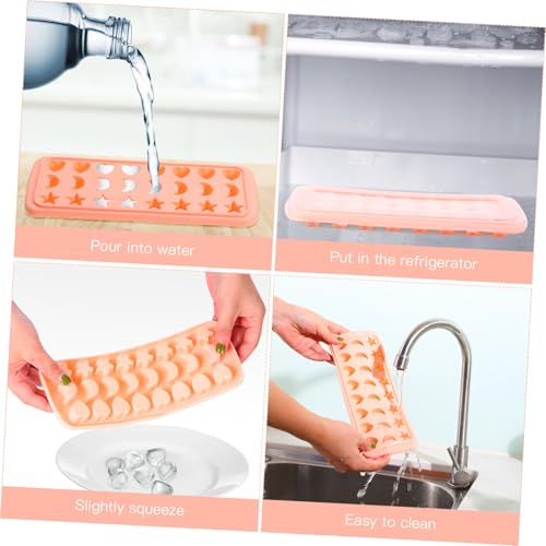 Molde de silicona para cubitos de hielo color rosa miniatura 7