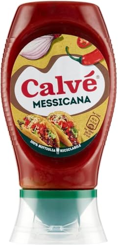 Calvé, Salsa Messicana, Formato 250 ml, Salsa Piccante Extragusto con Pomodoro e Peperoncino, Ideale per Tacos, Burritos, Nachos, Tortillas, Carne e Verdure
