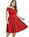LALAGEN Women's Plus Size Vintage 1950s Party Cocktail Wedding Swing Midi Dress Red XXXL