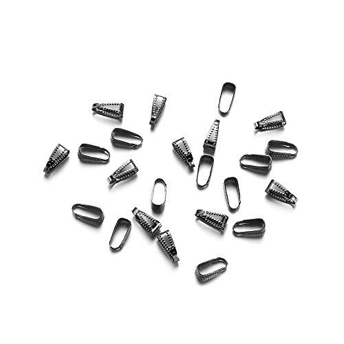 100Pcs/Lot 7/8/11Mm Pendant Clasp Connectors Gold Clips Connectors Bail Hook Pinch Clip For Jewelry Making Finding Necklace Accessories Supplies (Gun Black, 11Mm(0.43Inch)) #TOP6