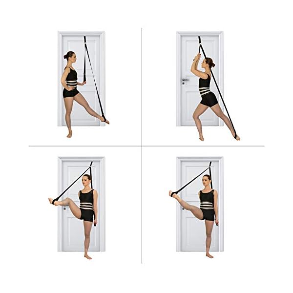 Stretching Strap With Door Anchor - Stretching Equipment To Improve Legs Flexibility - Splits Trainer For Home Ideal In Ballet, Dance, Cheerleading, Taekwondo, Yoga, Pole Dancing & Gymnastics