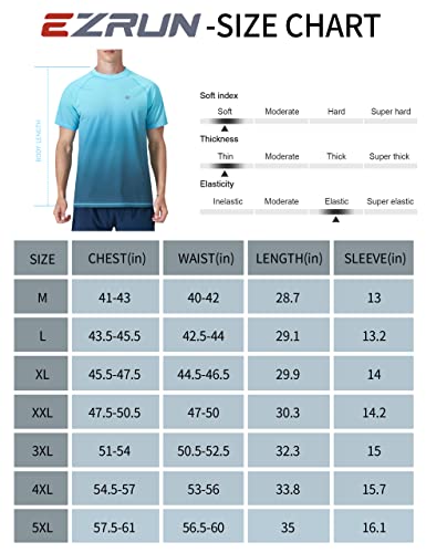 Men's Swim Shirts Rash Guard Upf 50+ Uv Sun Protection T-Shirt Quick Dry Fishing Beach T Shirts Short Sleeve(Bluegradient,M) #TOP5
