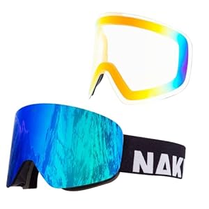 NAKED Optics Skibrille Männer, Ski Brille Frauen, Snowboardbrille (TROOP EVO OTG Schwarz, inkl. Schlechtwetterglas)