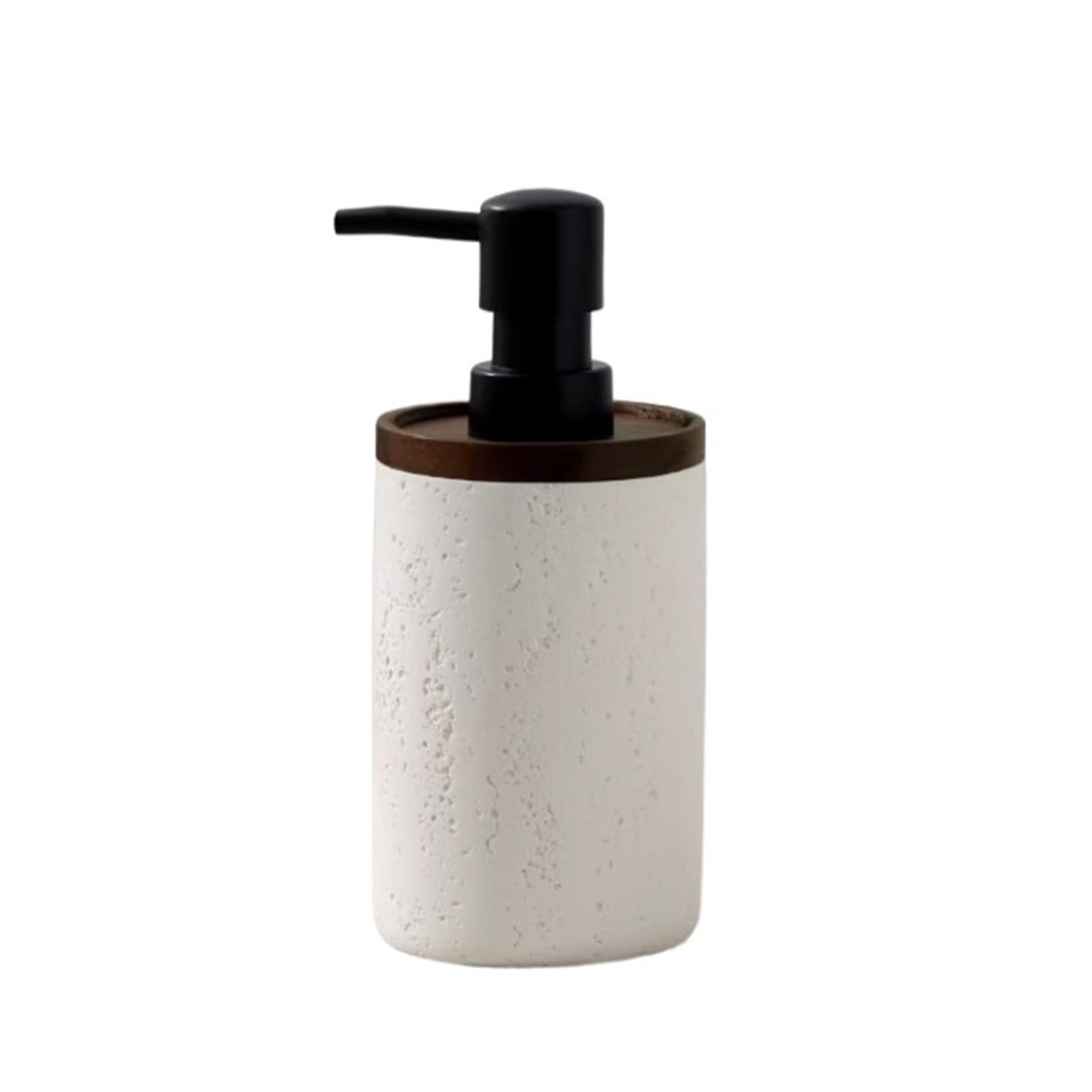 Soap Dispenser Walnut-grain Soap Dispenser With A Travertine Body. Shampoo, Wash, Dish(White)