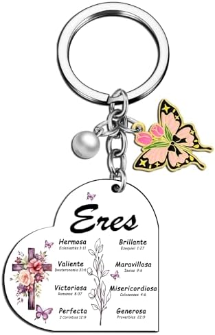 OEHEDOU Spanish Christian Gifts For Women Religious Inspirational Gifts With Bible Verse Prayers Gift Inspirational Gift For Women Religious Spiritual Presents For Spanish Female Christian Keychain