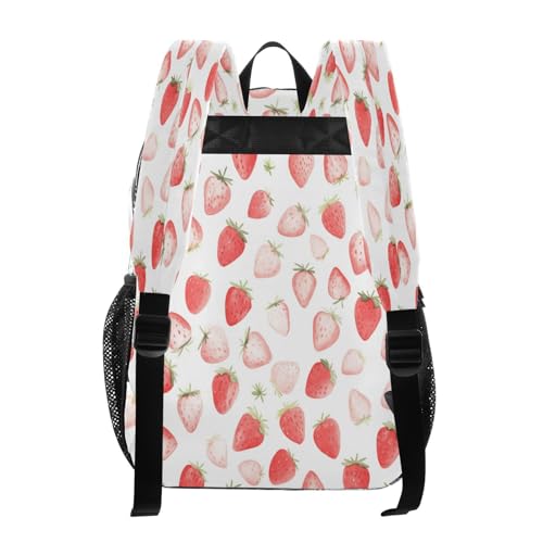 Cute Watercolor Strawberry Clear Backpack - Stadium Approved Large 15.7-inch Waterproof Transparent Bag for Sports, Concerts, Work, Travel#1083