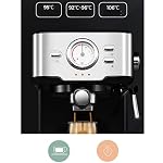 QJRGUY Semi-Automatic Coffee Maker, Household Espresso Machine, Temperature Visible, 1050W（Color：Silver） - Image 2