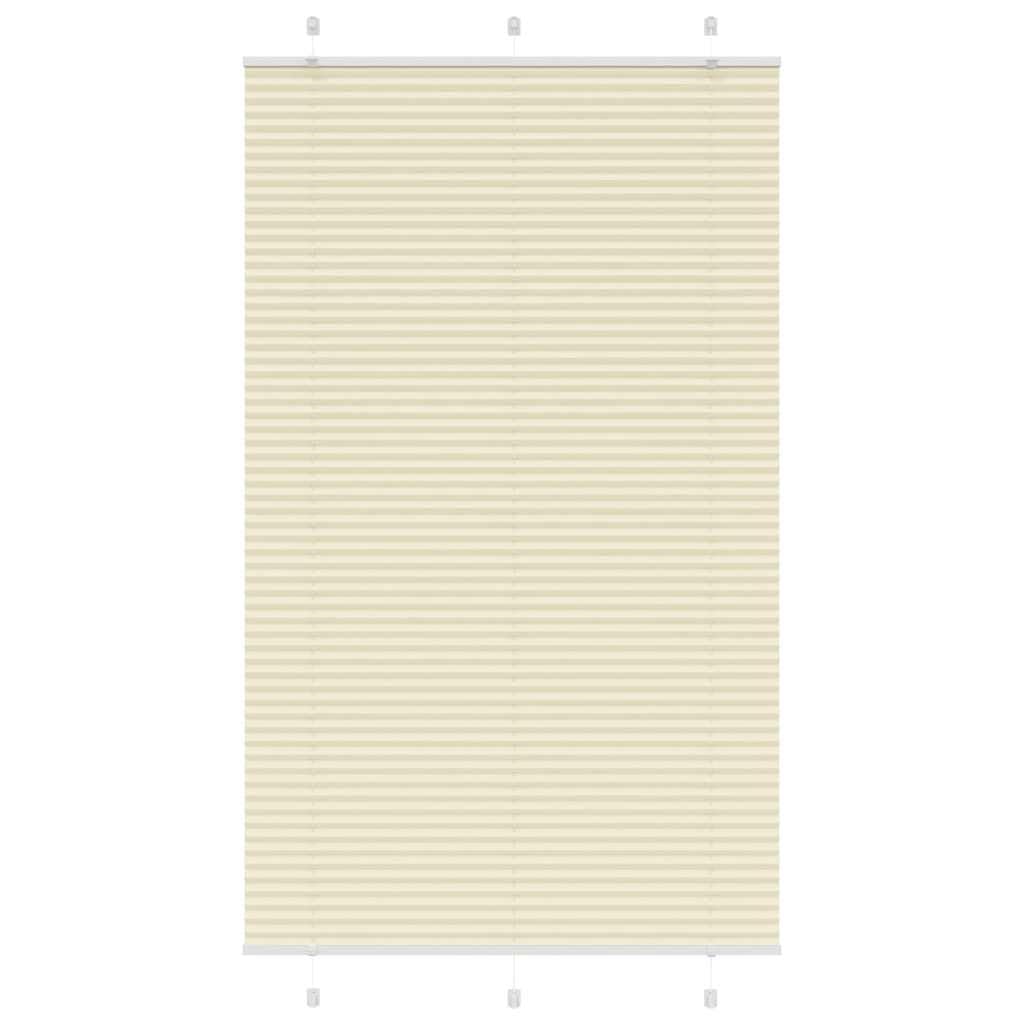 Store plissé crème 120x200cm, 100% Polyester, blickdicht für Privatsphäre, Elegantes Fensterrollo Ohne Bohren, Sichtschutz und Sonnenschutz für Wohnzimmer Schlafzimmer Klemmträger und Montagezubehör