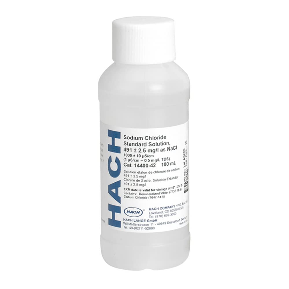 Hach 2307542 Conductivity Standard, 180 µS/cm (85.47 mg/L NaCl), 100 mL