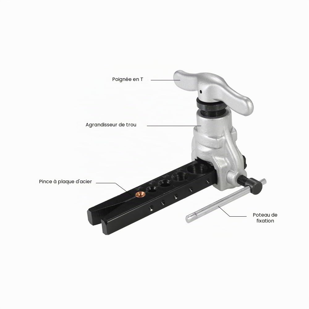 Weytoll Outil d'évasement Excentrique Kit 1/4" - 3/4" Outil d'évasement de climatisation, pour tuyau d'eau/climatisation/conduite de frein