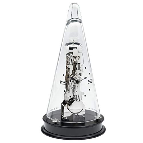 Hermle Uhrenmanufaktur Tischuhr, Glas, Schwarz, Ø 18cm x 35cm
