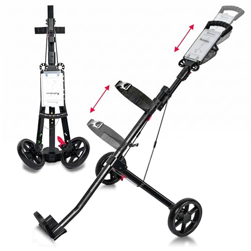 Image of XDriveMax GC01 Golf Pull Push Cart 2 Wheel,Foldable Golf Push Cart for Golf Clubs,Lightweight Folding Golf Walking Pull Carts