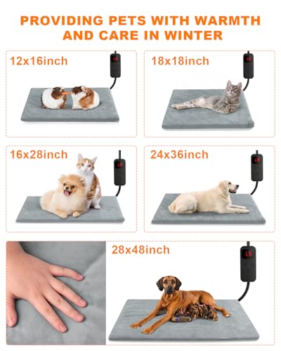 JLSAME Almofada de aquecimento para animais de estimação ao ar livre para gatos e cães, tapete aquec