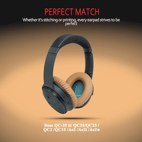 Image of Premium Ear Pad Replacement for Bose Headphones Earpads, Compatible with Bose QuietComfort 35 ii /QC35 /QC25 /QC2 /QC15 /Ae2 /Ae2i /Ae2w /SoundTrue & SoundLink, by Krone Kalpasmos - Beige