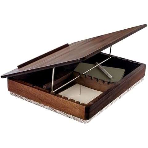 ROSSIE HOME Acacia Wood Easel Lap Desk with Storage - Java - Fits up to 17.3 Inch Laptops - Style No. 76501 Cover