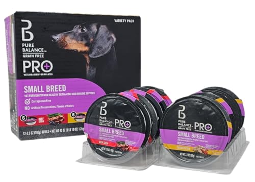 Pure Balance Pro+ Small Breed Beef and Chicken Stew Wet Dog Food, 12 Count