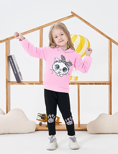 Image of Axumity Toddler Baby Girls Clothes Long-sleeve Tie Dye Hoodie Sweatshirt Pants Hooded Outfit Set