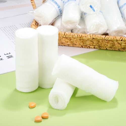 Venda de gasa 24 rollos 10 cm x 4.5 m envoltura blanca de gasa para heridas, empacado individualmente, suministros para vendajes conformes para botiquín de primeros auxilios y uso de emergencia miniatura 7