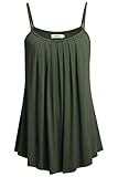 Bepei Women Loose Casual Summer Pleated Flowy Sleeveless Camisole Tank Tops