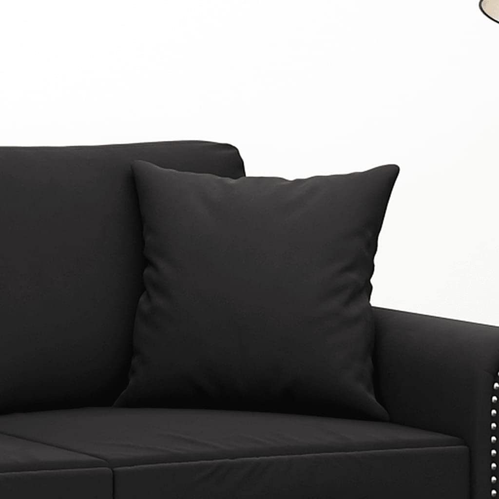 Zierkissen 2 Stk Schwarz 40x40 cm Samt Sofakissen mit Füllung aus PP-Baumwolle, Dekokissen für Wohnzimmer Schlafzimmer, Couch Kuschelkissen mit Bezug, Waschbar, Modern Boho Landhaus Stil
