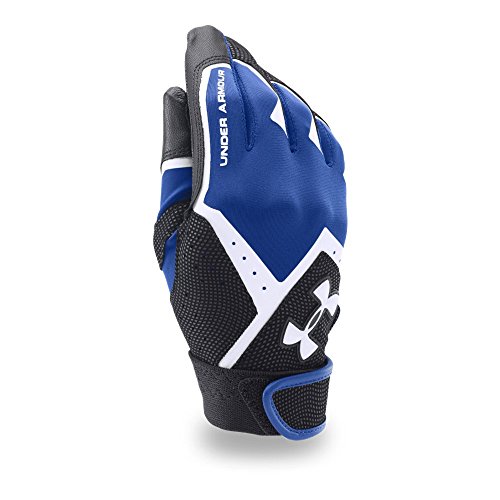 Under Armour Boys' Clean-Up VI Baseball Batting Gloves,Royal (400)/White,Youth Small