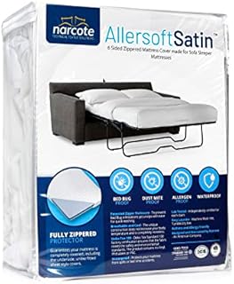 Allersoft| Queen Sleeper Sofa Mattress Cover with Secure Locking Zipper. Creates a Natural Seal On All Sides of Your Pull-Out Sofa Mattress from Liquids, Dust, Pet Dander, Pollen & More.