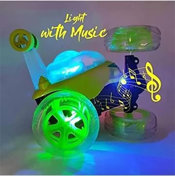 Image of Toyboi Rechargeable Remote Control Stunt Car for Kids | 360 Rotating & Rolling RC Car| Off-Road Rock Climbing Vehicle Toy | 5 Function Rechargeable Car (Random Colours) Stunt car