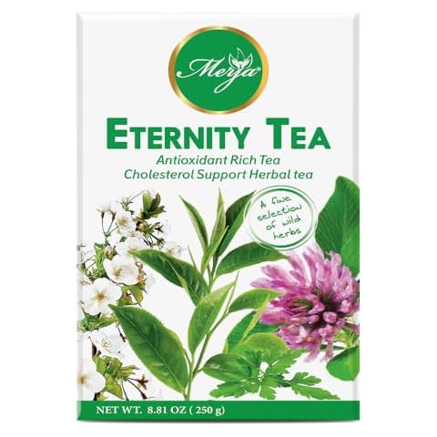 Merja Herbs Eternity Tea - Tea for Cholesterol & Heart Support - Improve Blood Pressure - Mediterranean Loose Tea - 100% Natural & Premium Quality 250gr 8.82 oz Cover