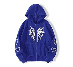 user_282b0fa9 Kelabia Gothic Spider Web Graphic Hoodies Grunge Y2K