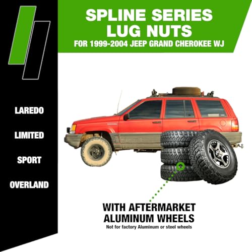 Image of DPAccessories Lug Nuts Compatible with 1999-2004 Jeep Grand Cherokee | Chrome Spline Style | Aftermarket Aluminum Wheels Only | Set of 20 Wheel Nuts & 1 Tool | DGCH02A-CH /1