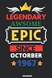 Photo Gallery legendary awesome epic since octorber 1967: blank lined journal notebook. this book is an awesome gift for birthdays. Photo Gallery legendary awesome epic since octorber 1967: blank lined journal notebook. this book is an awesome gift for birthdays.