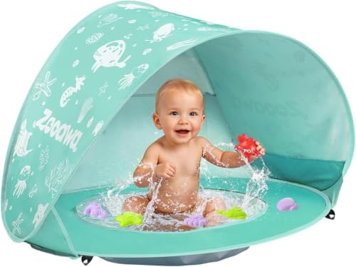 Zooawa Baby Beach Tent with Pool, Pop Up Beach Tent Sun Shade for Infant