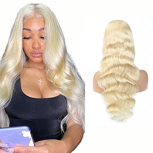 Echthaar Perücke Blond 26 Inch 13x4x1 Human Hair Wig Body Wave Hd Transparent Lace Front Human Hair Wigs For Black Women 613 T Part Lace Virgin Hair Wigs Glueless With Baby Hair 130% Density Cover