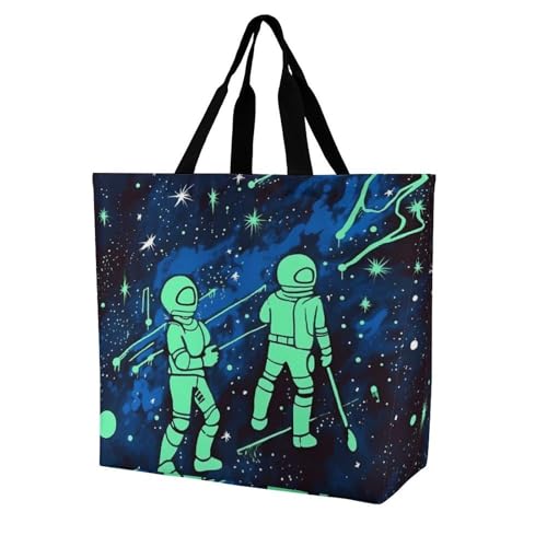 Mother Bear And Her Tote Bag for Women - Reusable Foldable Grocery Shopping Bag, Crossbody Shoulder Handbag