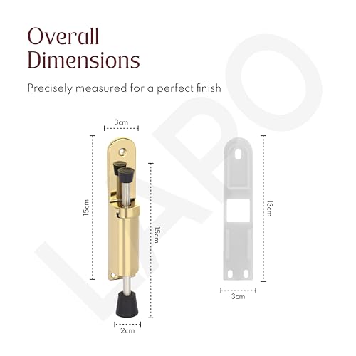 Image of LAPO Elegant Pedal Operated Extendable Door Stopper for Home, Office & Hotel Room, Adjustable Length with User-Friendly Installation, 3 Years Warranty (Gold Finish, Pack of 1)