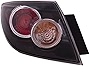 HEADLIGHTSDEPOT Tail Light Compatible with Mazda 3 2007-2009 Standard Type 3 Hatchback Includes Left Driver Side Tail Light