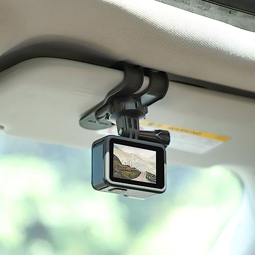 Lupholue Auto-Sonnenblenden-Clip-Halterung, Schnellverschluss-Clip-Halterung, Compatible with GoPro Hero 12, 11,10,9,8,7, Session, APEMAN, Xiaomi Yi, SJCAM, DJI, Insta 360