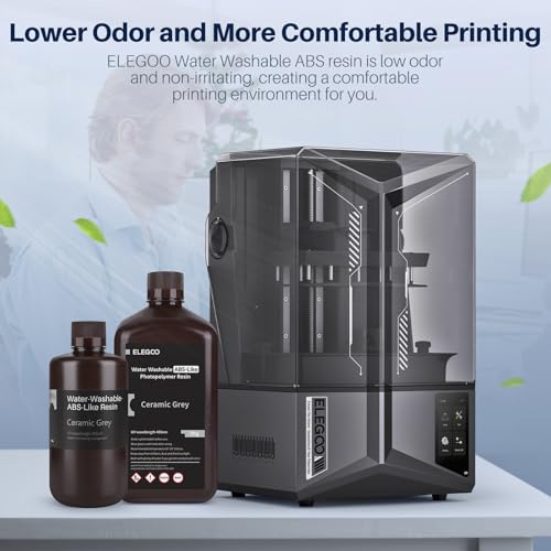 Image of ELEGOO 8K Water Washable ABS-Like Resin, 3D Printer Resin with High Toughness, Low Viscosity and High Precision, 405nm Rapid UV-Curing Photopolymer Resin, Red Clay 1kg