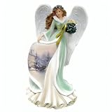 The Bradford Exchange Mistletoe Angel Gifts of Christmas Illuminated Angel Figurine Collection Issue #4 by T-Kinkade 7.5-inches