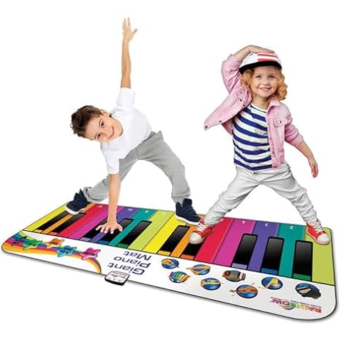 Rainbow Colours Kids Giant Floor Piano Mat Cover
