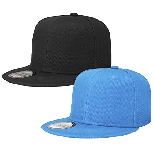 Image of Classic Snapback Hat Cap Hip Hop Style Flat Bill Blank Solid Color Adjustable Size