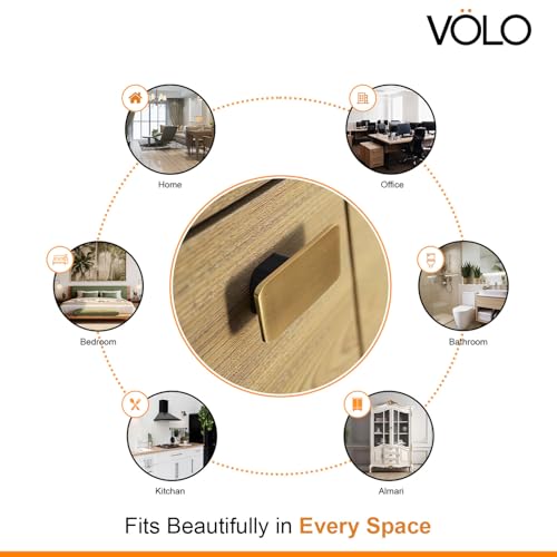 Image of VOLO Stainless Steel Drawer Knob for Cabinet Wardrobe and Cupboard Durable Knobs with Screws for Kitchen Dresser and Office Furniture | S-723 (Antique Brass, 2 Pieces)