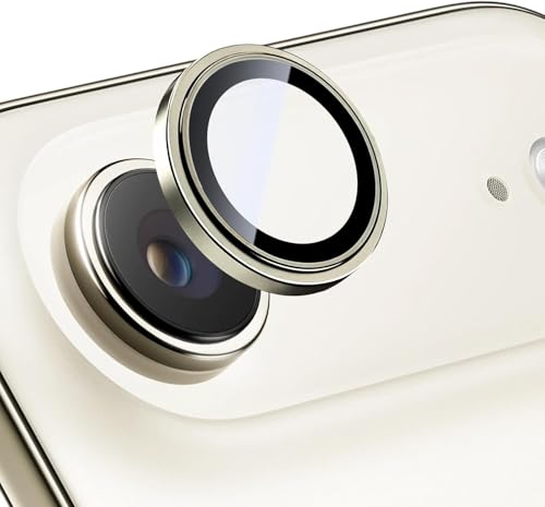 Image of Skinomi Camera Lens Protector Compatible with iPhone 17 Air, [Anti-Scratch] Premium Tempered Glass Film Aluminum Alloy Lens Ring Cover- Gold Titanium