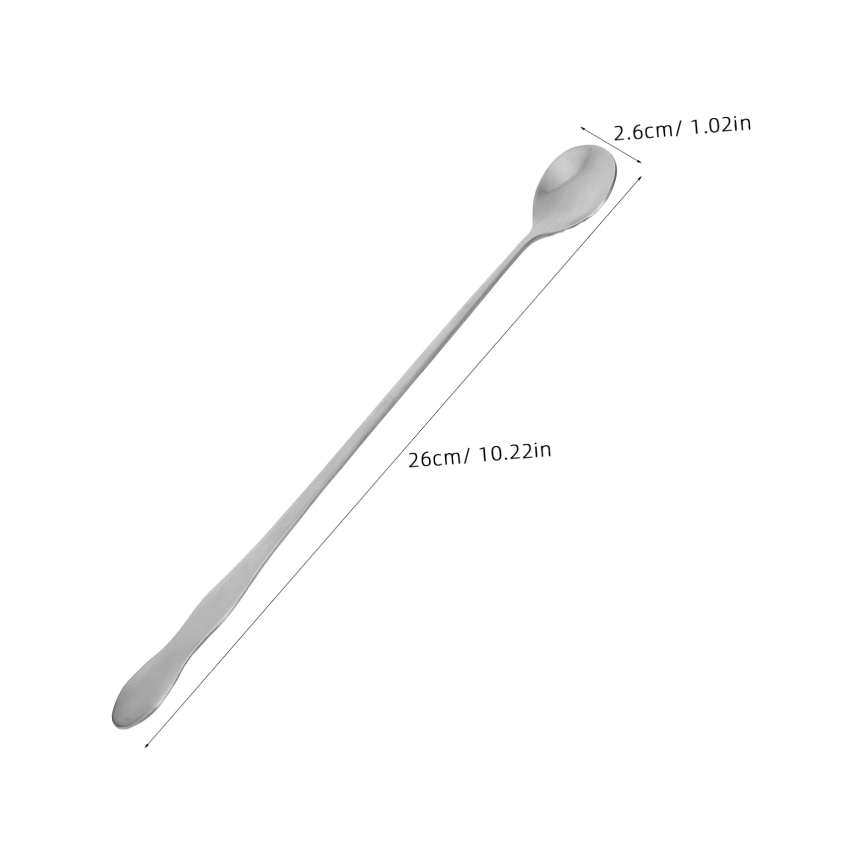 STOBAZA Stainless Steel Long Handle Soup Spoon Versatile Kitchen Utensil for Cooking Stirring Coffee Serving Soup Sauce Pasta Silver Finish